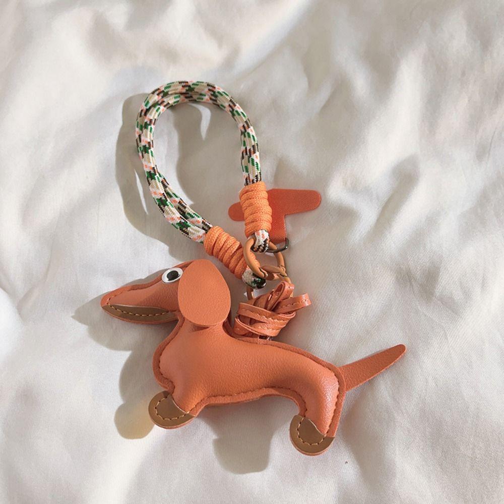 Mini Dachshund Dog Keychain Braided Lanyard Car Key Accessories  Women