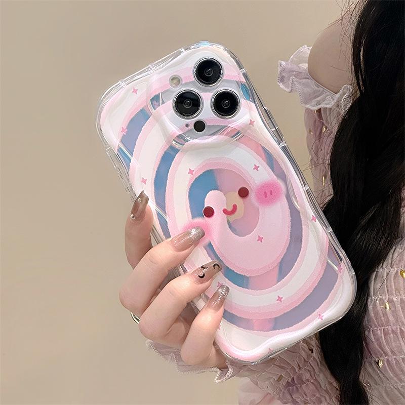 Zhitai Soft Shell iPhone Case: All-Inclusive Design with Cream Pattern, Bracelet for iPhone 14/15, Compatible with XS, 13, and 78.