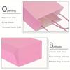 12pcs Kraft Paper Bags with Handles 6.3×8.7Inces Gift Bags Pink&Rose Red Handbag for Valentine's Day Wedding Party Decor ZSY