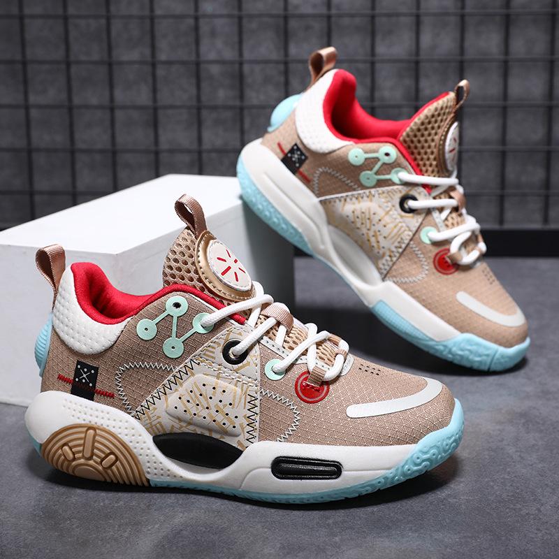 Atmungsaktive Sportschuhe für Jungen, Herbst 2025, Rutschfest, Langlebige Basketballschuhe, Geruchshemmend, Geräuschreduzierendes Design für Mittel- und ältere Kinder