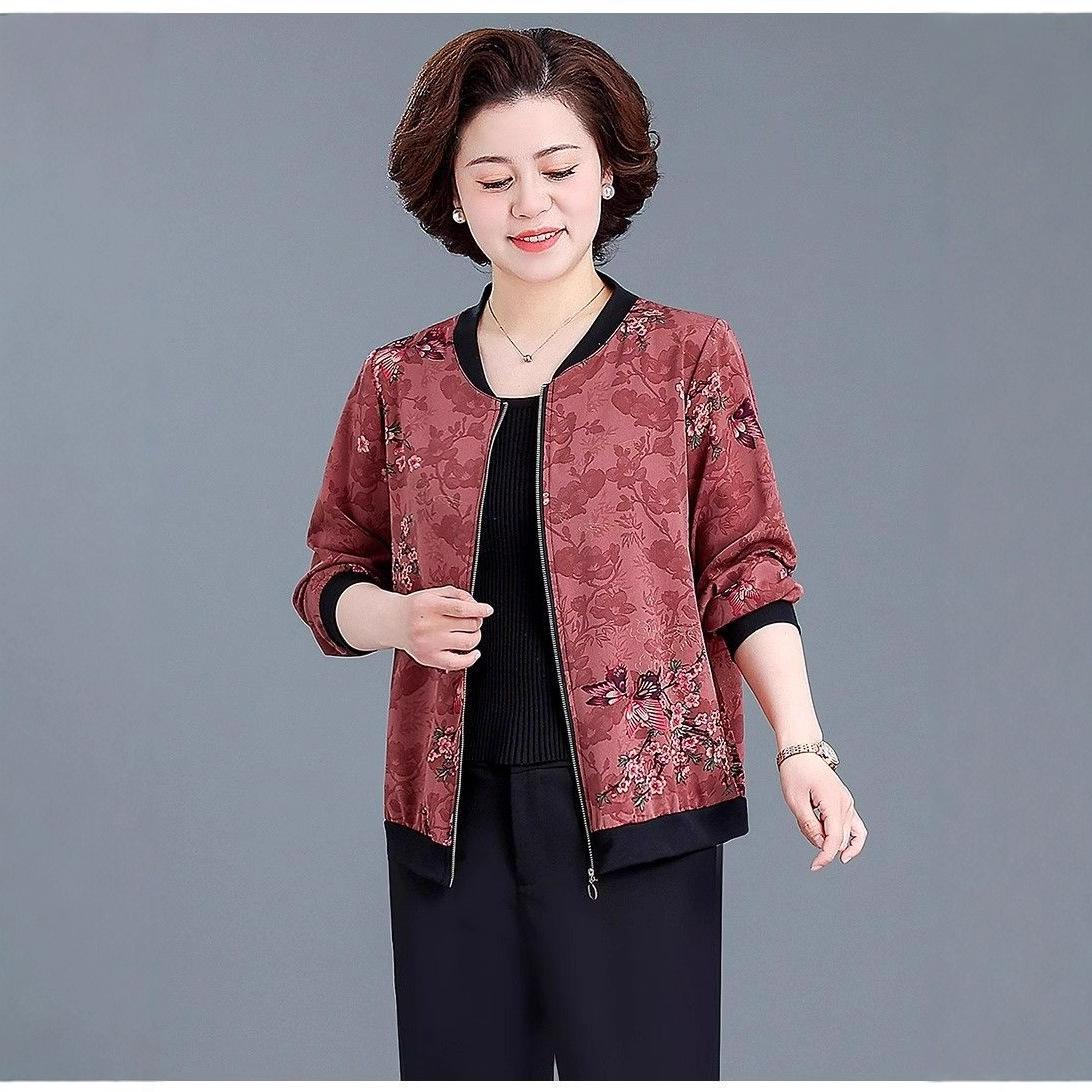 

Дышащий летний модный кардиган 2025 года для мам среднего и пожилого возраста - Стильный, тонкий, повседневная куртка 2XL