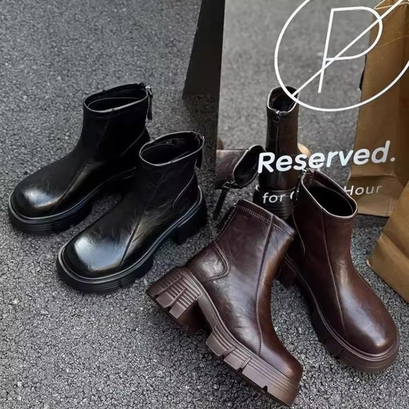 Platform Martin boots women's new autumn and winter high heels small ankle boots versatile thin short boots