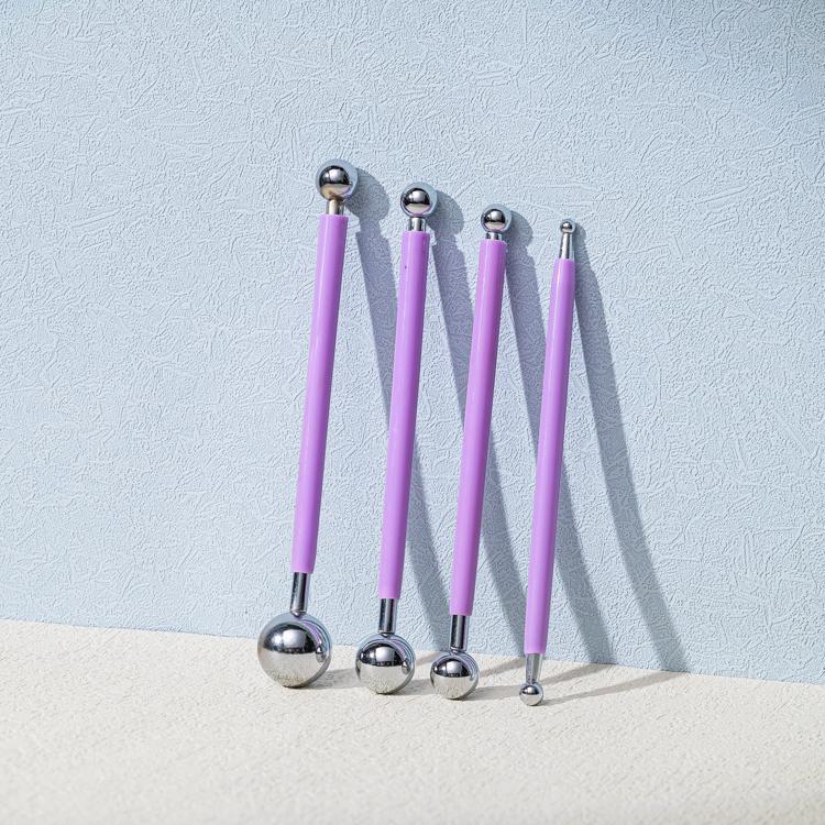 For Embossing Pattern 4 Pcs Point Drill Creasing Pen With DIY Ball Styluses Tools Spiral Double Head Clay Sculpting Tools