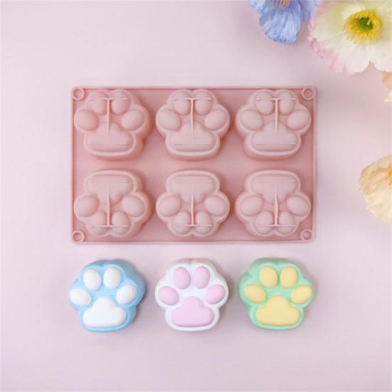 Cat Paw Silicone Mold Food-Grade Chocolate Mousse Cake Mold Easy-Release Reusable Baking Mold for DIY Dessert Soap Decompression Toy
