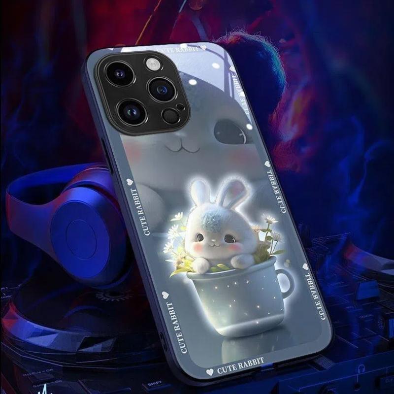 LED Phone Cover - Auto Flashing for Calls/Music with Tempered Glass Protection