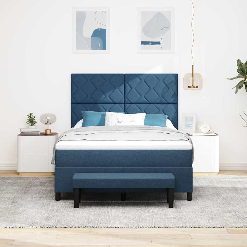 Boxspring bed with headboard Blue 160 x 200 cm Fabric