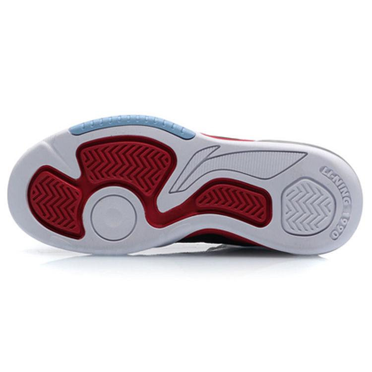 Li Ning Synthetic Leather Slip Resistant Abrasion Resistant Mid Top Vintage Basketball Shoes Women's Standard White AGBP082-1