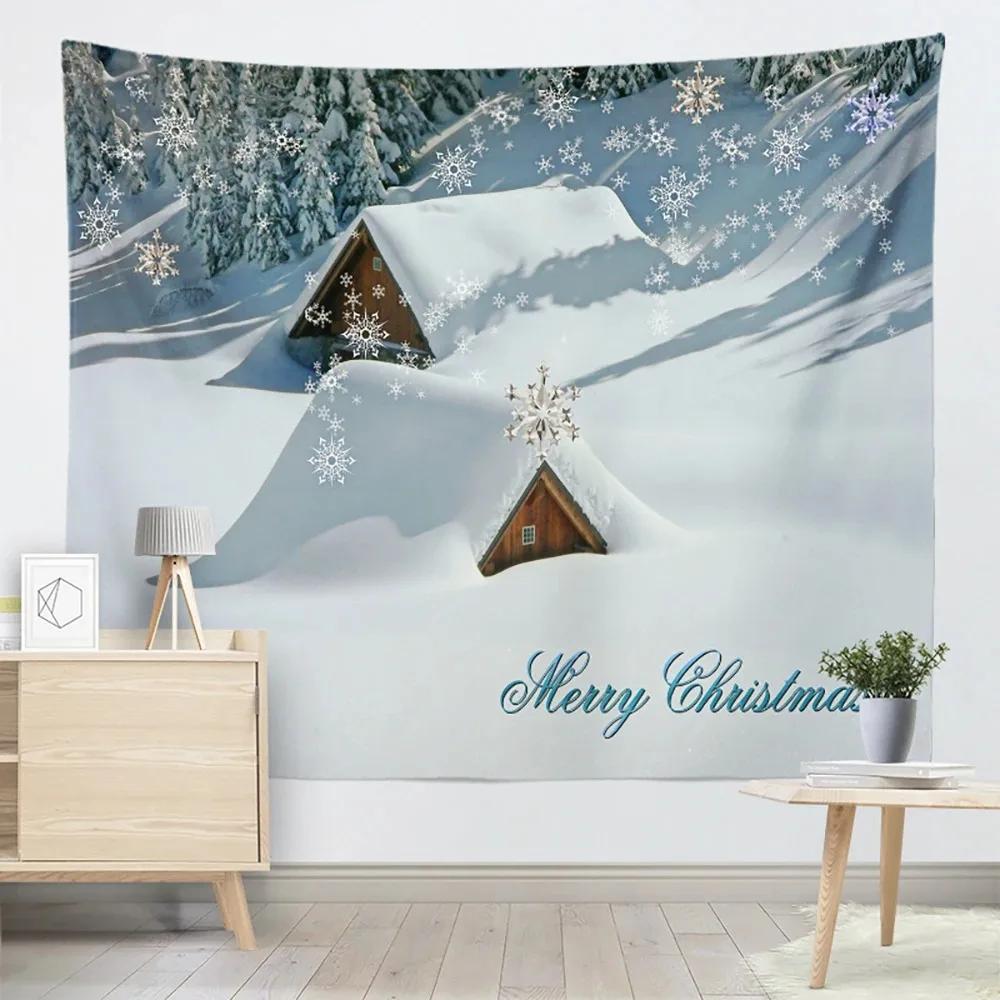 Рождественская елка мультфильм узор гостиная спальня домашнее украшение стены гобелен — фото 7