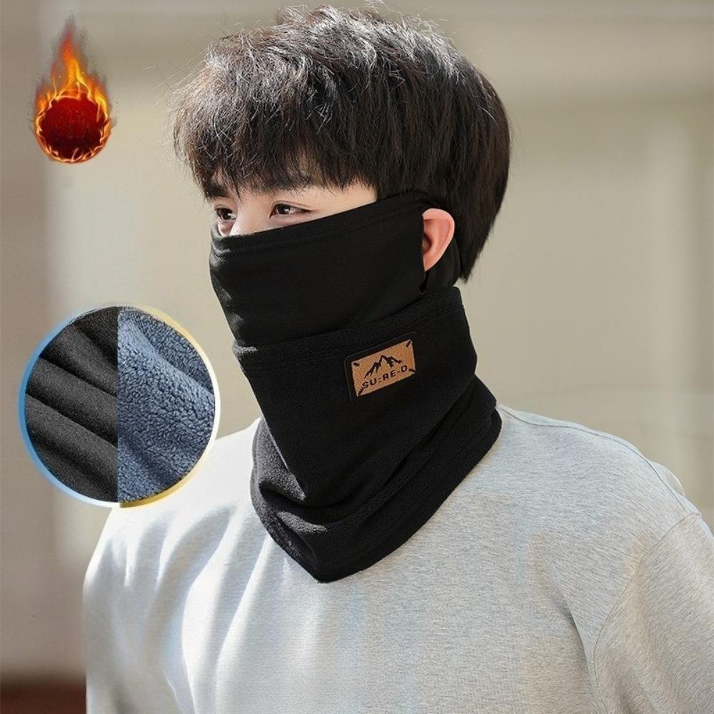 

1pc Winter Balaclava Face Mask with Ear Protection Windproof Fleece Lined for Men Women Motorcycle Cycling Outdoor Cold Weather чёрный