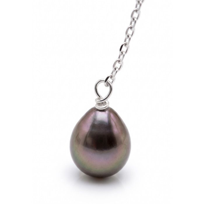 Boucles d'Oreilles Pendante - Pearls & Colors - 5 cm - Perles de Tahiti 8-9 mm - Argent 925 - Garantie 2 ans