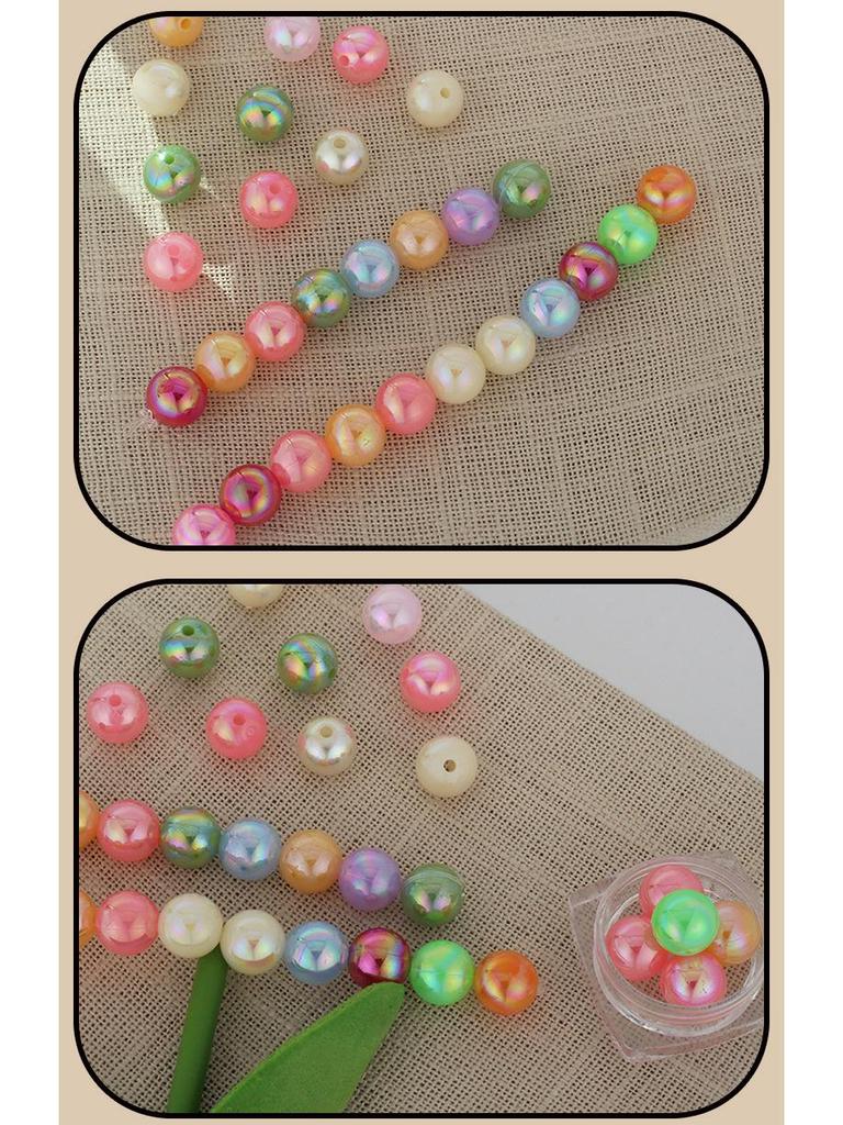 Iridescent AB Color Bubble Beads – Handmade for DIY Bracelets, Wedding Dress Accessories, and Imitation Pearls