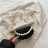 Gentle fashion simple temperament pearl chain shell bag 2025 summer new foreign style shoulder messenger bag Korean version of women