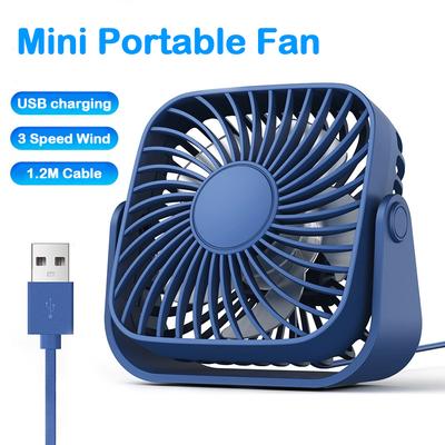 Campingventilator, USB-Tischventilator, tragbarer Mini-Ventilator, Luftzirkulator, 3-Gang-Windventilator, Camping, Zuhause, 360 Grad drehbarer Kopf, Standventilatoren, Einstellung für Büro