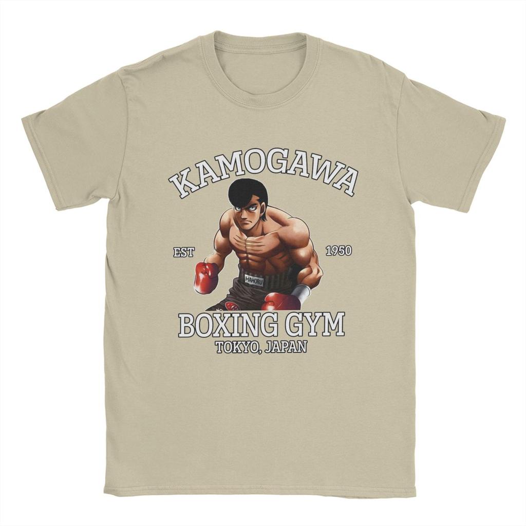 Kamogawa Boxing Gym Takamura T-Shirt for Men Hajime No Ippo Anime Humorous Cotton Tees Short Sleeve T Shirts Plus Size Clothes