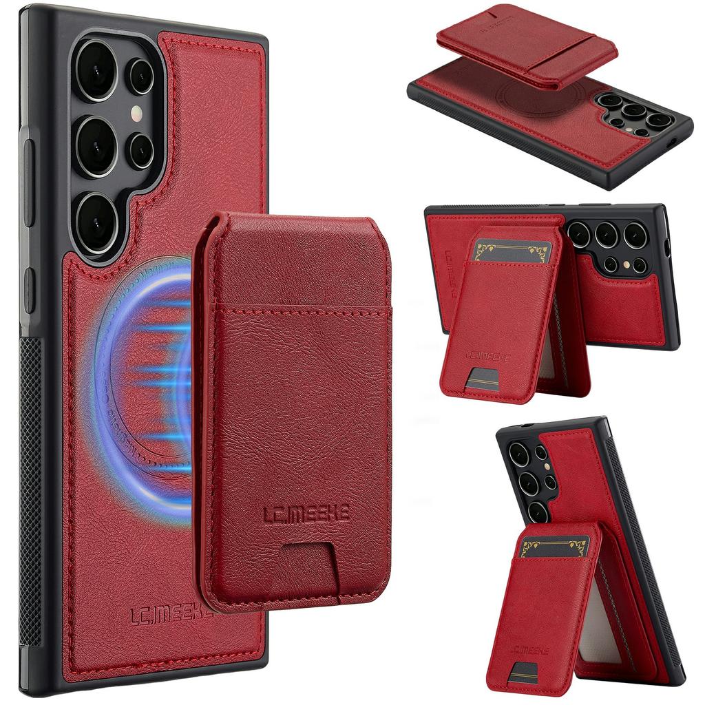 LC.IMEEKE L3 For Samsung Galaxy S26 Ultra Magnetic Case Detachable Card Holder Leather TPU Mobile Cover