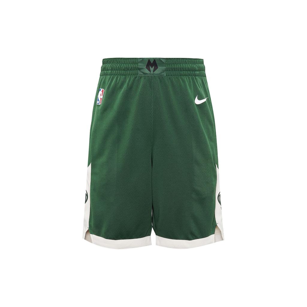 Nike NBA Swingman Milwaukee Bucks Icon Edition Shorts Green/White/Cream Men Streetwear AJ5623-323