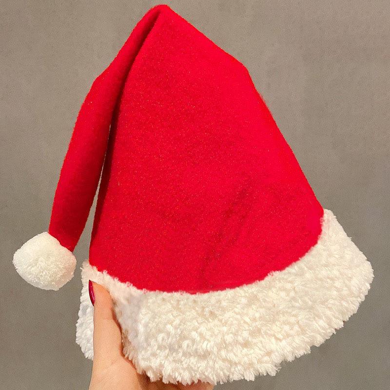 Retail and Christmas Hat Xmas Plush Santa Hat Basic Style Santa Claus Hat for Festival Party Christmas Accessories