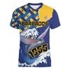 Vintage BB Flag Street Print Herren T-Shirts Hip Hop Street T-Shirt Sommer Freizeit Barbados Emblem Grafik Tops Atmungsaktive Kleidung