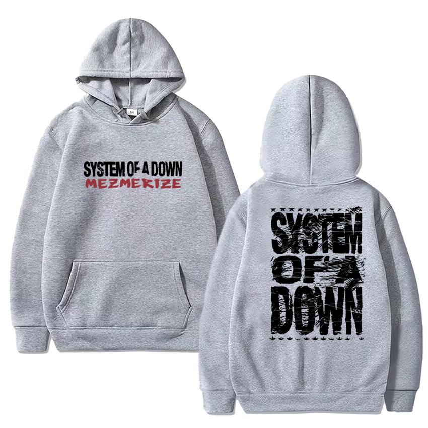 Rock band System of A Down Mezmerize 2025 Album Vintage metal streetwear Unisex hip hop Casual Hoodie Unisex Fleece pullover