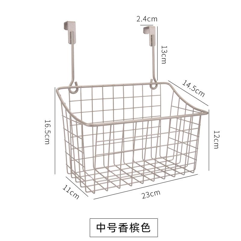 hanging basket storage frame behind the cabinet door, hanging basket beside the dormitory bed, kitchen and bathroom multi-functional finishing 