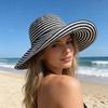 Korean Fashion Wide Brim Fisherman Caps Outdoor Foldable Bucket Hats Striped Pattern Summer Cap For Women Girls Gifts