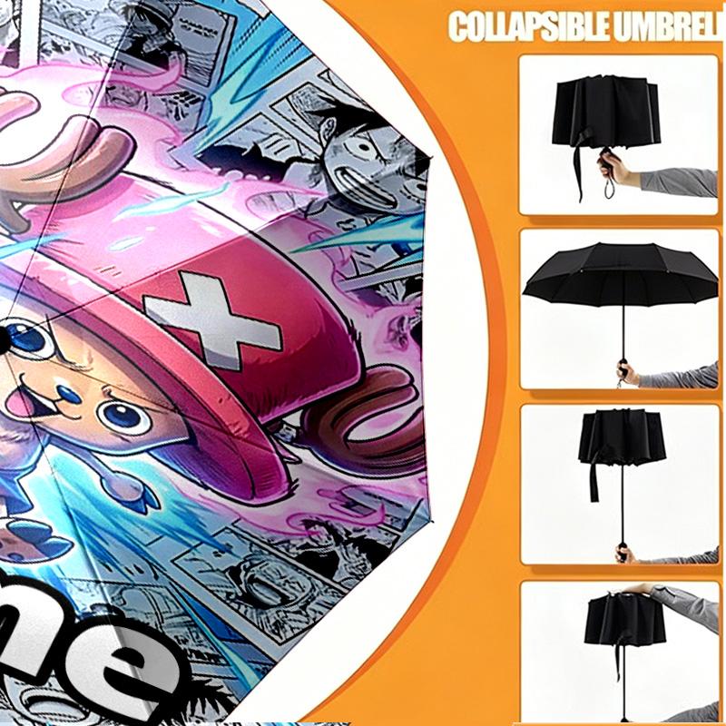 Personalisierter Anime-Druckschirm mit individuellem Namen, Automatisches Öffnen und Schließen, Stabiler 8-Speichen-Rahmen, Für Pendeln, Camping, Wandern, Geburtstagsgeschenk