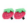 DOITOOL Hair Clip, Bangs Clip, Strawberry [Set of 2] Non-marking Hair Clip, Stuffed Toy, Strawberry Hairpin, Fluffy Hair Ornament, Face Wash, Makeup,