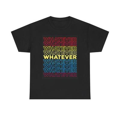 Whatever Retro Neon T Shirt 70S Vibes Heavy Cotton