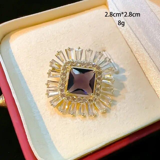 Korea Simple Geometry Square Zircon Small Flower Brooches Elegant Temperament  Bow Snowflake Dress Accessories Pins Girls Gifts