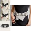 Wide Faux Leather Belt For Women With Square Buckle Handmade Beaded Decor For Autumn Winter Fashion