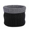 Winter solid color warm scarf double-sided twist fashion neck cover women's scarf knitted wool elastic single ring pullover hat