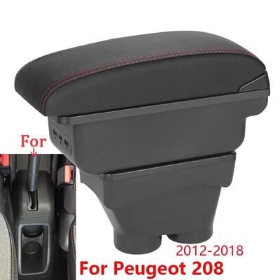 Pour Peugeot 208 Boîte d'accoudoir Boîte de rangement Accessoires de voiture Pièces de rechange Détails intérieurs Porte-gobelet Cendrier 2012-2018