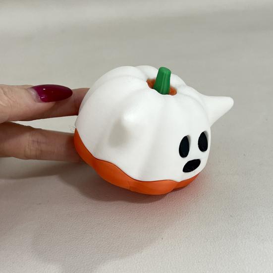 Halloweenská soška ducha dýně 3D tištěná kreslená figurka dýňového elfa socha domácí kancelář stolní dekorace ozdoba