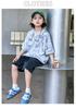 Boys' Short Sleeved T-shirt Set Summer Clothes 2026 New Children's Two-piece Set Summer Mid To Large Children's Short Sleeved Top Trend