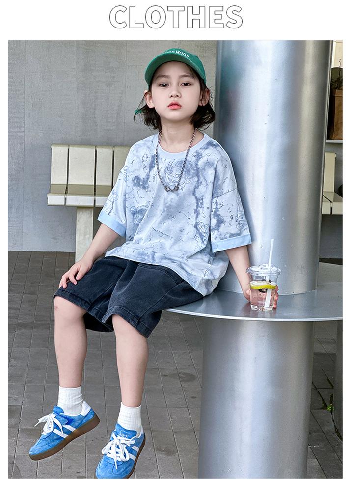 Boys' Short Sleeved T-shirt Set Summer Clothes 2026 New Children's Two-piece Set Summer Mid To Large Children's Short Sleeved Top Trend