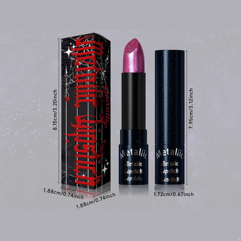 Waterproof Lipstick Long Lasting Shimmer Pigmented Lip Color - Glittery Shiny Finish for Party Holiday & Birthday Makeup