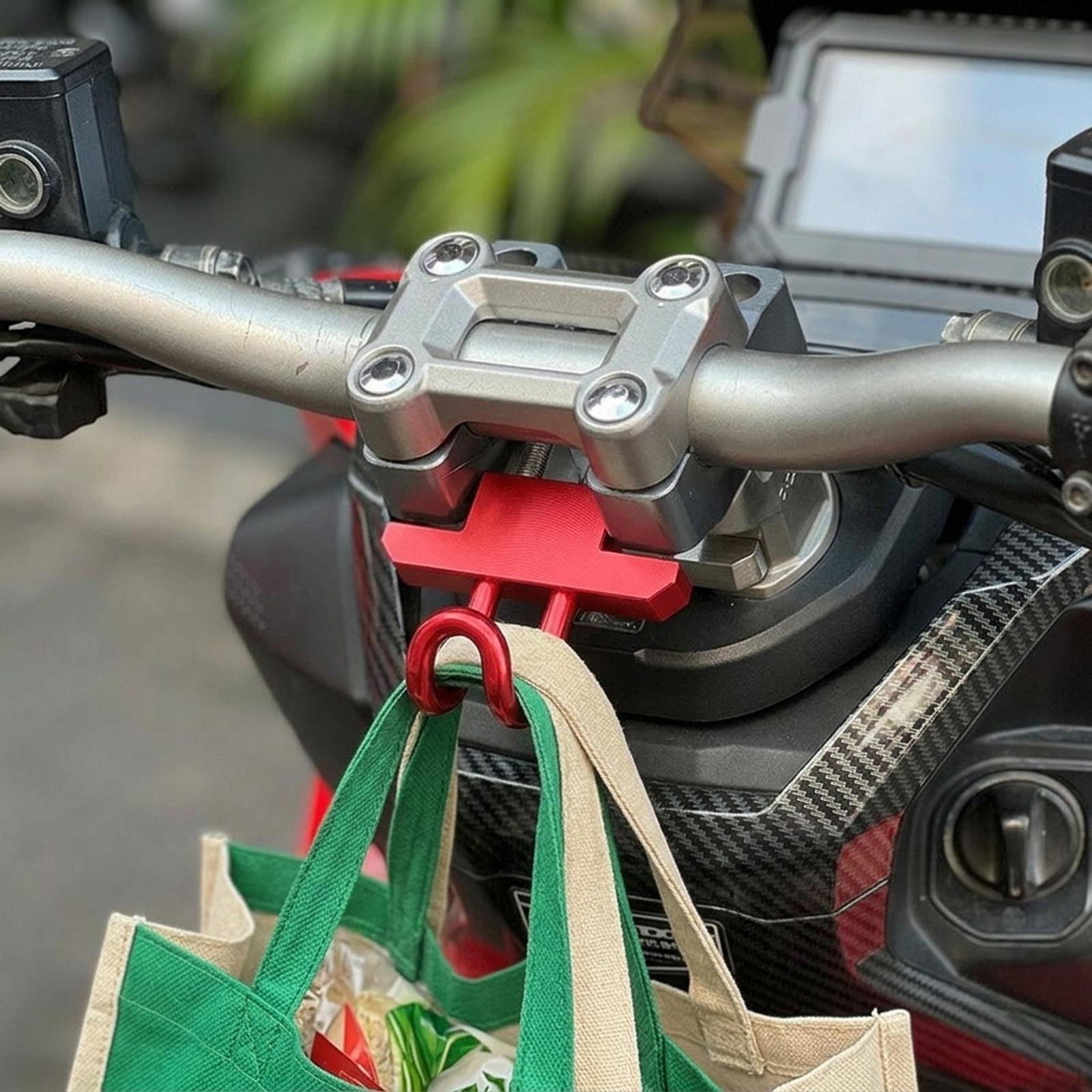 

Motorcycle Hook Handlebar Luggage Easy Installation Hanging Pothook Accessories Helmet Holder for Red