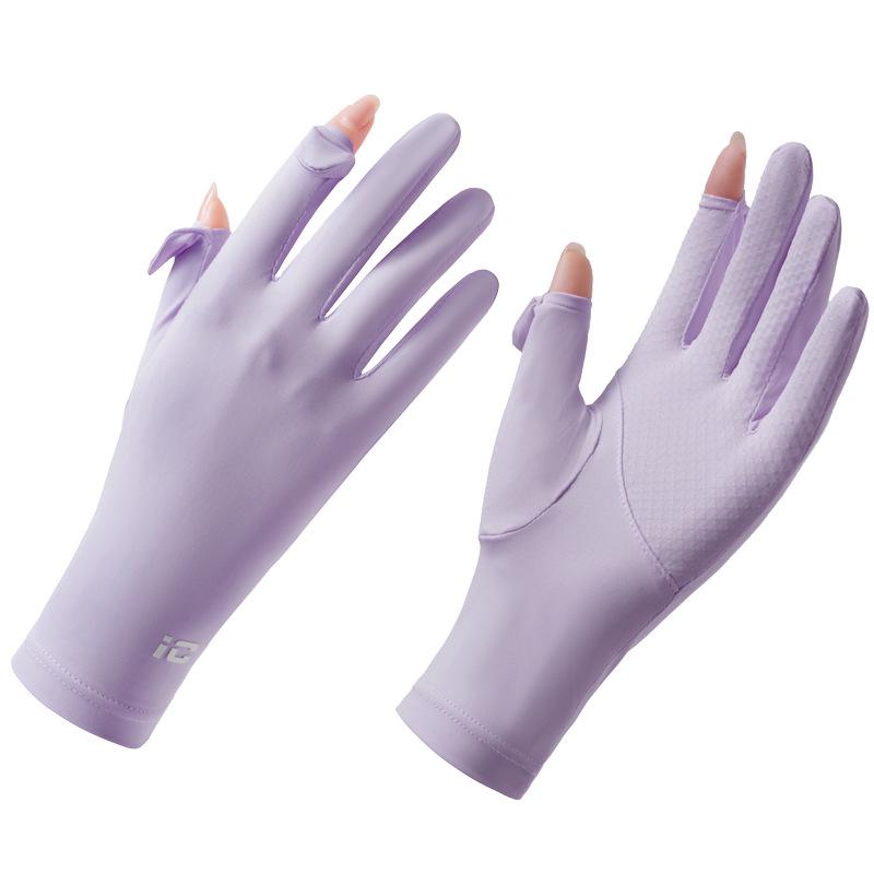 Women's Summer UV Protection Cycling Gloves - Breathable, Anti-Slip, Ice Silk, Thin Design