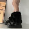 Flauschige Kunstpelz Beinwärmer Pelz Fersen Lange Stiefel Manschetten Abdeckung Hat Elastisch Ein Paar Karneval Stiefelabdeckung Y2K JK Uniform