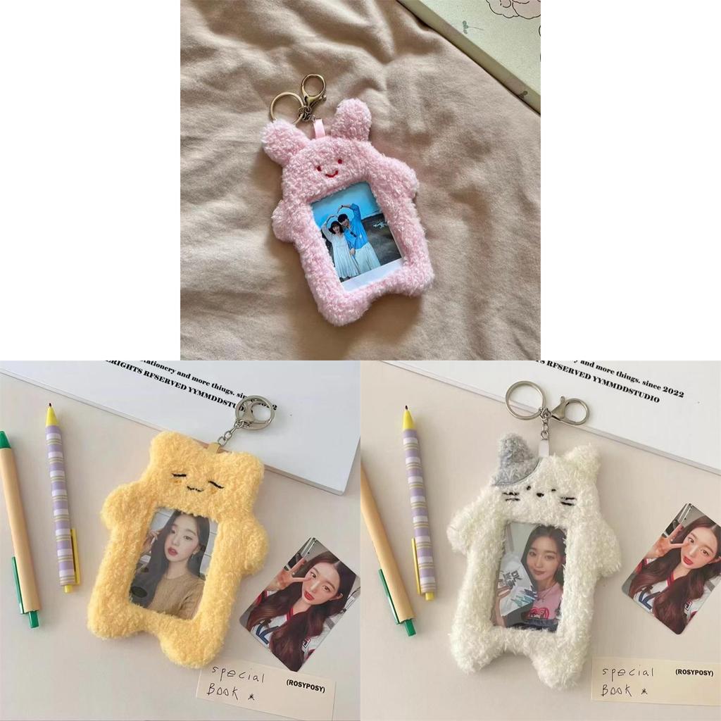 Plush Bunny Card Holder With Cartoon Animal Design For Students And Collectors