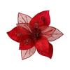 Artificial Magnolia Flowers Christmas Ornaments Glitter Decorations
