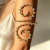 Adjustable Wire Wrapped Bracelet Rhinestone Spiral Arm Jewelry Elegant Upper Arm Cuff Women