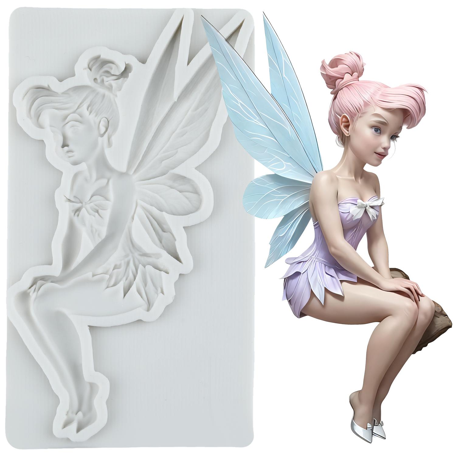 

Flower Fairy Silicone Molds Flower Fairy Fondant Mold Cake Decorating Tools Cupcake Topper Candy Chocolate Gumpaste Mold серый