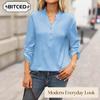 Women's Fashion Casual V-Neck Long Sleeve Blouses & Shirts
