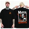 Misfits Halloween Skull T-shirt Men's Summer Double-sided Printed Flowers Fashion Casual Round Neck Cotton T-shirt