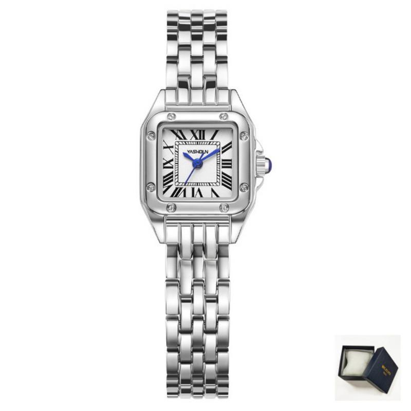 Mini Neue Frauen Uhr Mode Elegante Quarzuhr Edelstahl Band Wasserdicht Damen Uhr Blau Zeiger