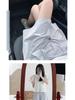 Women's High-Waist Blue Ice Silk Wide-Leg Shorts - Summer 2025 Mid-Length Casual Sportswear