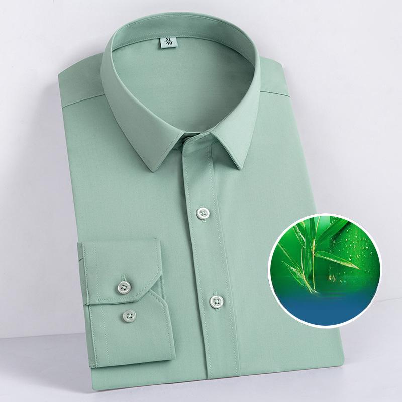 

Men’s Bamboo Fiber Wrinkle-Resistant White Dress Shirt 38