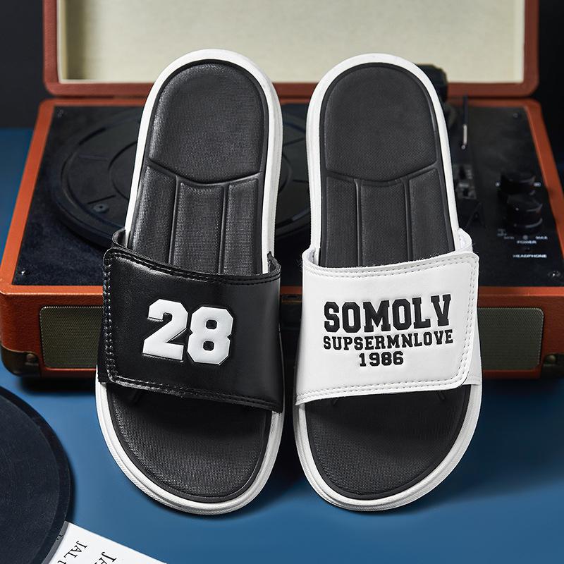 

Couple slippers men s and women s outer wear summer trend home sandals men s sports beach cool shoes one-word large size 46 46