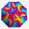 1pc Psychedelic Pattern Automatic Open/Close Umbrella with Windproof, 8-Rib Sturdy Canopy, Durable Ribs, Fashionable Design1211A